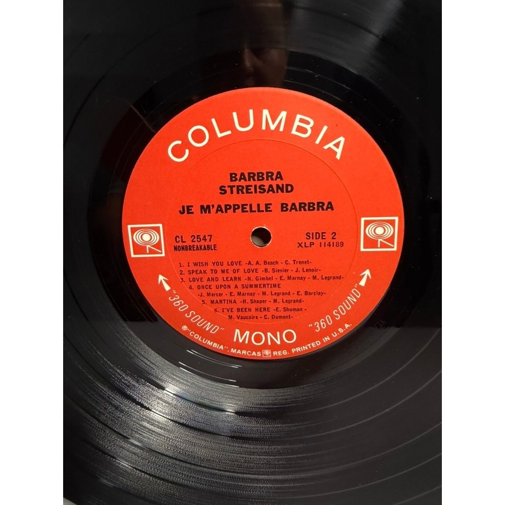 Barbra Streisand Je m'appelle Barbra Vinyl Record 1966 Columbia Mono CL 2547 - Picture 6 of 6